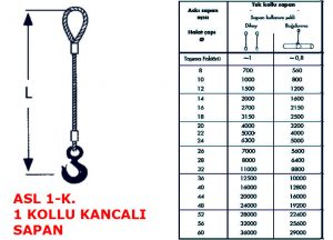 Tek Kollu Gözlü Kancalı Çelik Sapan