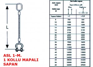 Tek Kollu Gözlü Mapalı Çelik Sapan